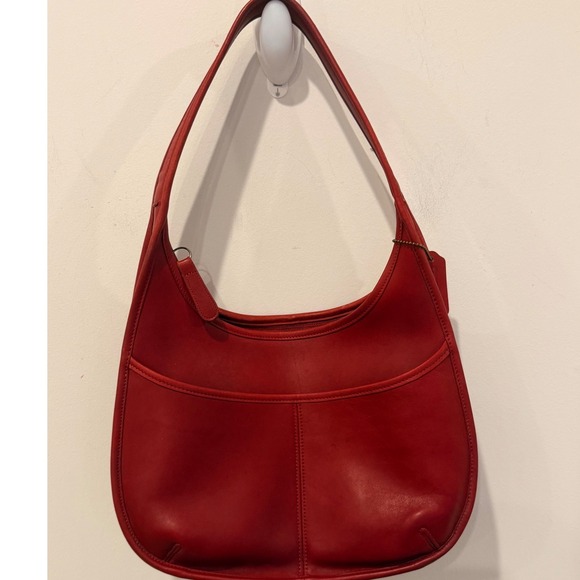 Coach Handbags - Vintage Coach Ergo 9033 Red Glove Tanned Leather Hobo Shoulder Bag Made in USA
